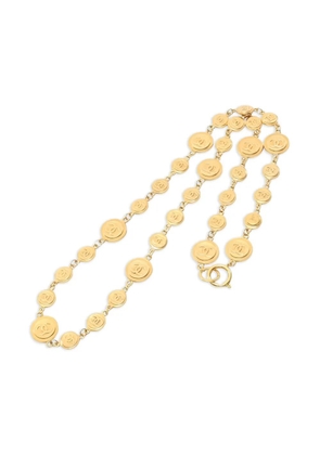 CHANEL Pre-Owned 1986-1988s Coco Mark coin-design necklace - Gold