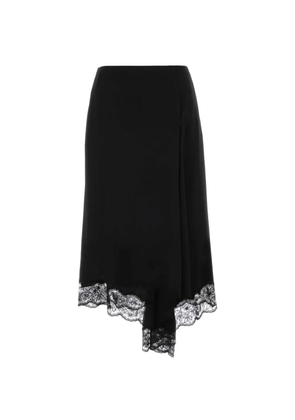 Alexander McQueen lace-trim asymmetric midi skirt - Black
