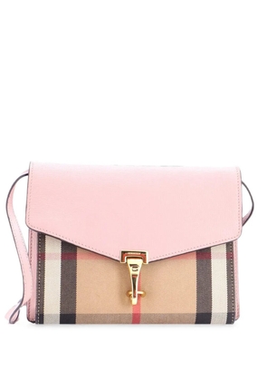 Burberry Pre-Owned Macken Leather and House Check Canvas Small crossbody bag - Pink