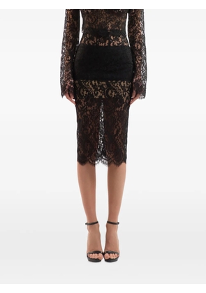 IMROSKA lace-panelled pencil midi skirt - Black