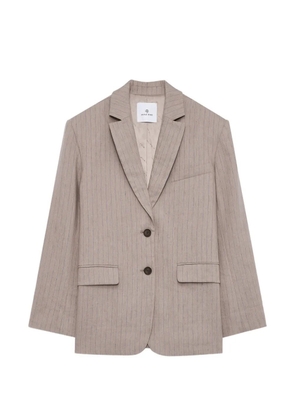 ANINE BING Quinn blazer - taupe and blue pinstripe - Neutrals