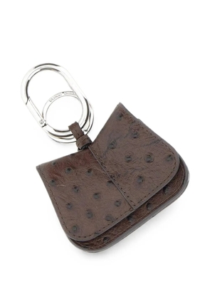 GIANNI CHIARINI Helena ostrich-effect keyring - Brown