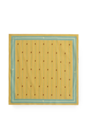 Drôle De Monsieur logo-print striped scarf - Yellow