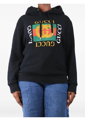 Gucci Pre-Owned logo-print hoodie - Black
