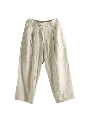 Ziggy Chen check-pattern pleated trousers - Neutrals