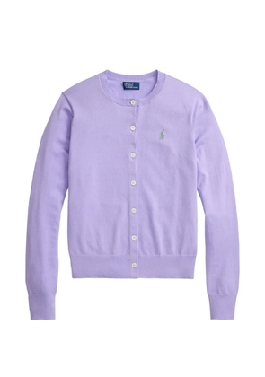 Polo Ralph Lauren embroidered-logo cardigan - Purple