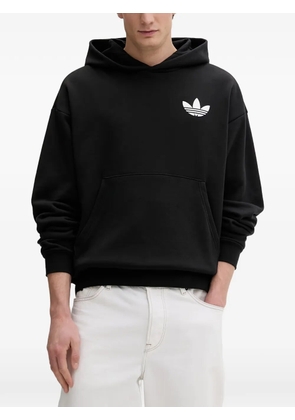 adidas World Wide Hoops logo-print pouch-pocket hoodie - Black
