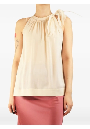 Brunello Cucinelli Vintage bow-detail sleeveless top - Neutrals