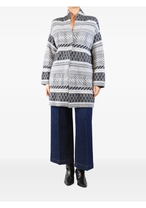 Bruno Manetti patterned-design coat - Grey