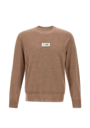 MM6 Maison Margiela contrasting-stitching Numeric-logo sweater - Brown