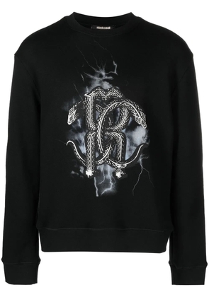 Roberto Cavalli Mirror Snake-print sweatshirt - Black