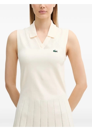 Lacoste pleated sleeveless mini dress - Neutrals