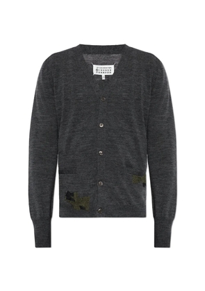 Maison Margiela distressed-effect V-neck cardigan - Grey