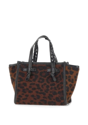 MARCELLA CLUB Miss Marcella animal-print leather shoulder bag - Brown