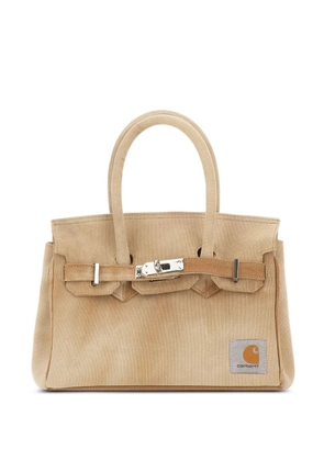 ANOTHER CHANCE customised Carhartt logo-patch tote bag - Neutrals