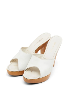 Sergio Rossi wooden platform sandals - White