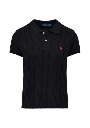 Polo Ralph Lauren cable-knit polo shirt - Black