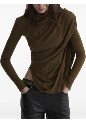 Mugler cascade sleeves top - Green