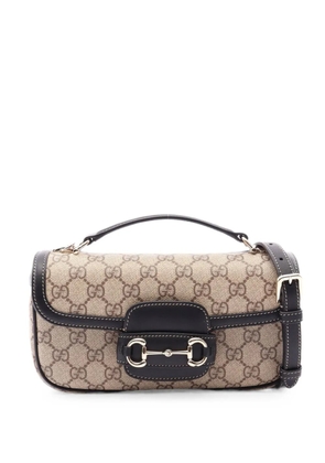 Gucci Pre-Owned 2010s small Horsebit 1955 GG Supreme two-way handbag - Neutrals