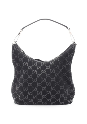 Gucci Pre-Owned 2000s GG pattern suede shoulder bag - Black