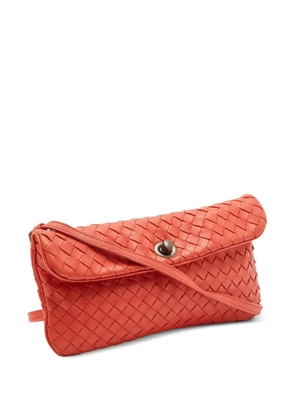 Bottega Veneta Pre-Owned Intrecciato flap shoulder bag - Orange
