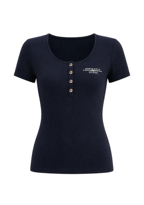 GUESS USA x North Sails ribbed-knit logo-print T-shirt - Blue