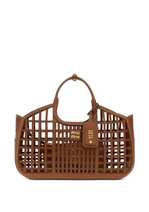 Miu Miu Archive 2009 cage-effect tote bag - Brown