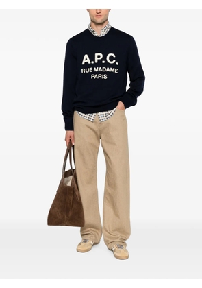 A.P.C. Rue Madame Paris logo-detail wool jumper - Blue
