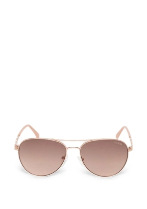 GUESS EYEWEAR embellished geoametric-frame sunglasses - Pink