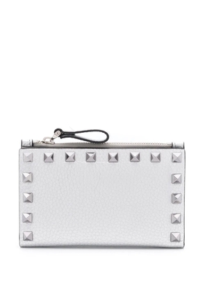 Valentino Garavani Rockstud bi-fold leather card holder - Silver
