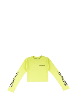 Chrome Hearts x Matty Boy 99 Eyes flame-print cropped T-shirt - Green