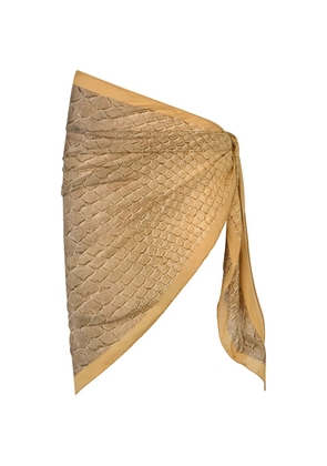 Roberto Cavalli snake-print pareo - Neutrals