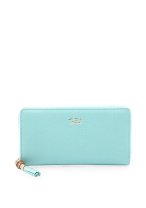 Gucci Pre-Owned 2010s Bamboo zip-around leather wallet - Blue