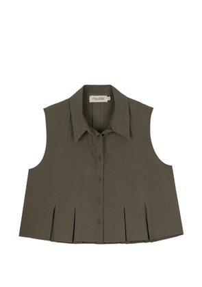 MOUTAKI pleated sleeveless shirt - Green