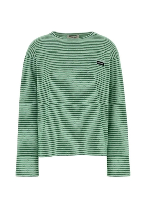 Miu Miu striped embroidered T-shirt - Green