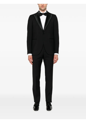 Emporio Armani satin-trim peak-lapel suit - Black