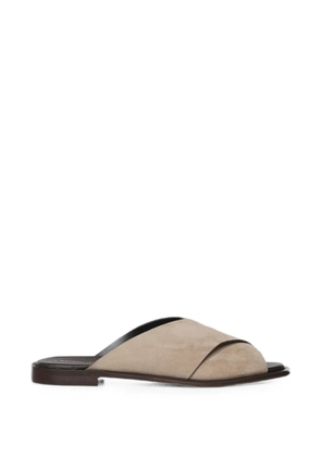 Giuliano Galiano criss-cross suede sandals - Neutrals