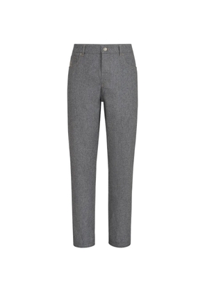 Brunello Cucinelli virgin wool flannel five-pocket trousers - Grey