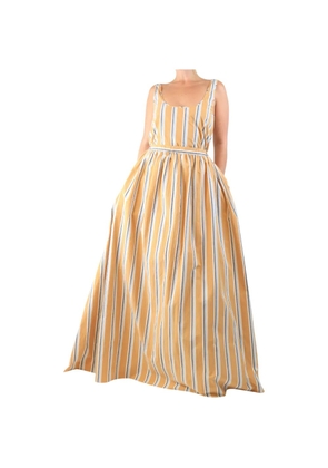 Brock Collection Oriana striped-cotton maxi dress - Orange