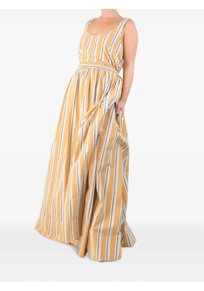 Brock Collection Oriana striped-cotton maxi dress - Orange