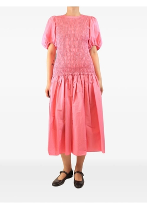 Derek Lam 10 Crosby shirred puff-sleeve midi dress - Pink