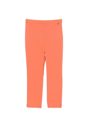 TWINSET logo-plaque slit-hem trousers - Orange