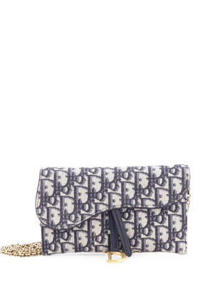 Christian Dior Pre-Owned Saddle Chain Wallet Oblique Canvas crossbody bag - Blue