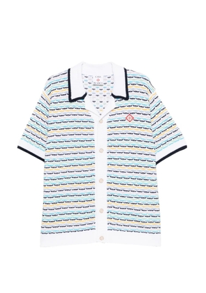 Casablanca patterned button-up shirt - White