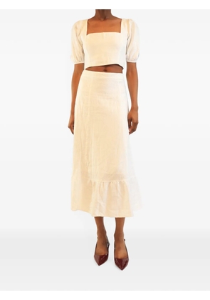 PAIGE ruffle-trim cotton skirt top set - White
