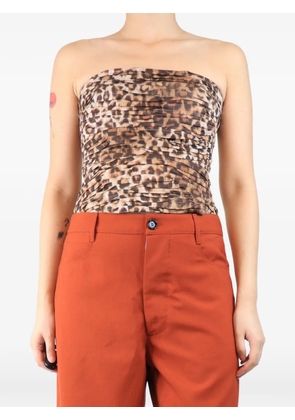 Aje leopard-print strapless top - Neutrals