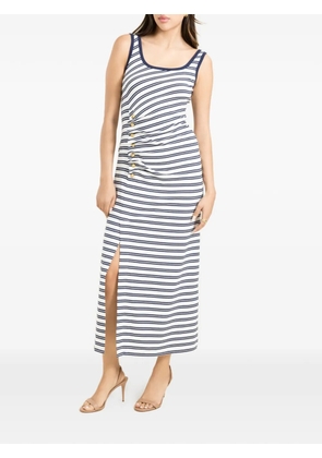 Simkhai Becker striped button-detail midi dress - White