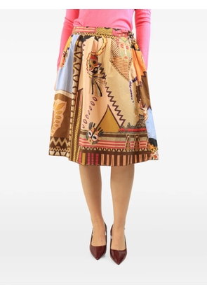 Etro Pre-Owned printed A-line skirt - Neutrals
