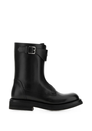 Alexander McQueen zip-front buckled ankle boots - Black