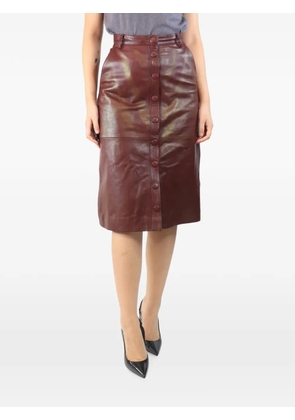 REMAIN button-front midi skirt - Red